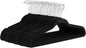 Velvet Suit Hangers 30-Pack | Black Non-Slip Slim Clothes Hangers | Space Saving Velvet Coat & Shirt Hangers | Heavy-Duty Plastic Closet Organizer