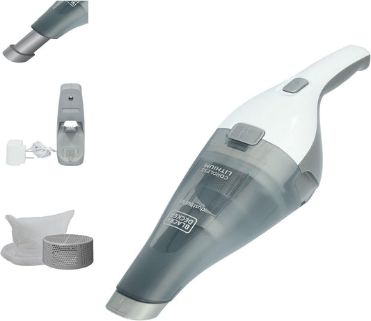 dustbuster QuickClean Cordless Handheld Vacuum HNVC215B10 | 8V Lithium Battery | HEPA Filter | Lightweight Bagless Hand Vacuum | White