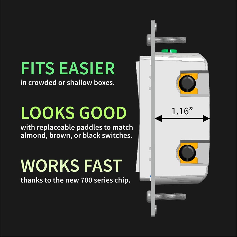 800 Series Z-Wave Long Range S2 Dimmer Switch ZEN77 800LR | Smart LED Dimmer | 3-Way & 4-Way Compatible | White