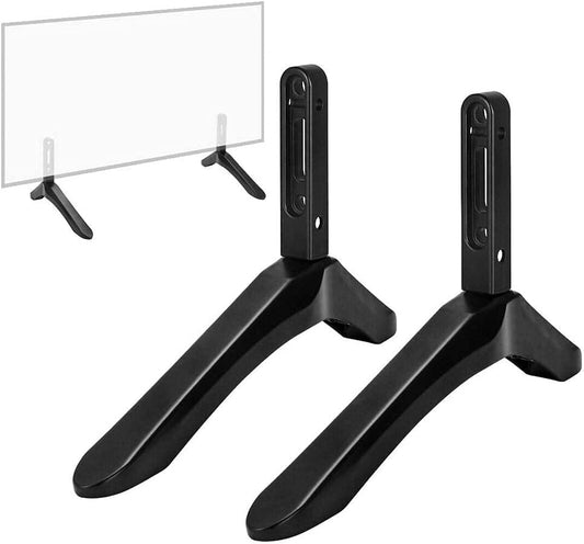 Heavy Duty TV Stand Base for 32-65 Inch Flat Screen TVs | Tabletop Replacement Legs | Black Steel | 35kg Capacity | 2-Pack