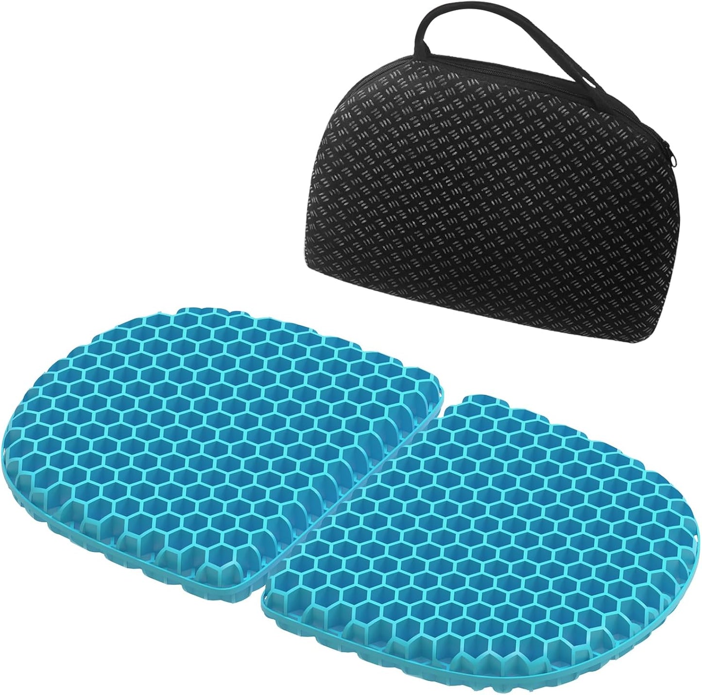 Foldable Airy Cooling Gel Seat Cushion | Portable Honeycomb Chair Pad for Travel, Office, Stadium & Car | Pressure Relief Seat Cushion | 0.9-Inch Thick Black