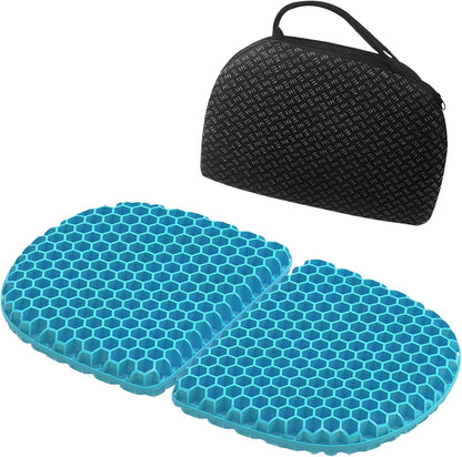 Foldable Airy Cooling Gel Seat Cushion | Portable Honeycomb Chair Pad for Travel, Office, Stadium & Car | Pressure Relief Seat Cushion | 0.9-Inch Thick Black