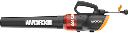 12 Amp Turbine 600 Electric Leaf Blower | 600 CFM | 110 MPH Air Speed | 2-Speed Corded Handheld Yard Blower | Black & Orange