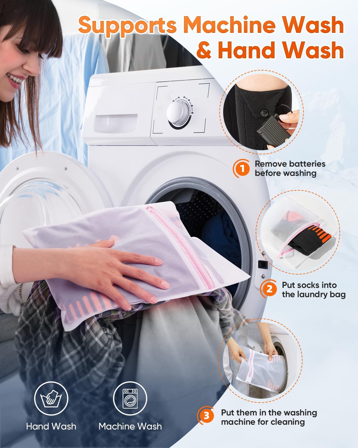 Purilite Select Electric Heated Socks | Rechargeable Thermal Heated Socks with 3-Level Temperature Control | Breathable Cotton 5000mAh Foot Warmer for Winter