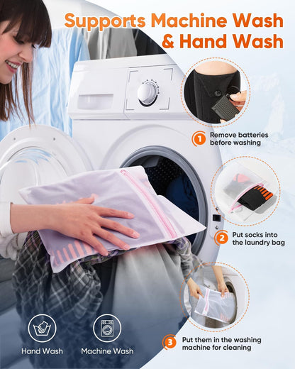 Purilite Select Electric Heated Socks | Rechargeable Thermal Heated Socks with 3-Level Temperature Control | Breathable Cotton 5000mAh Foot Warmer for Winter