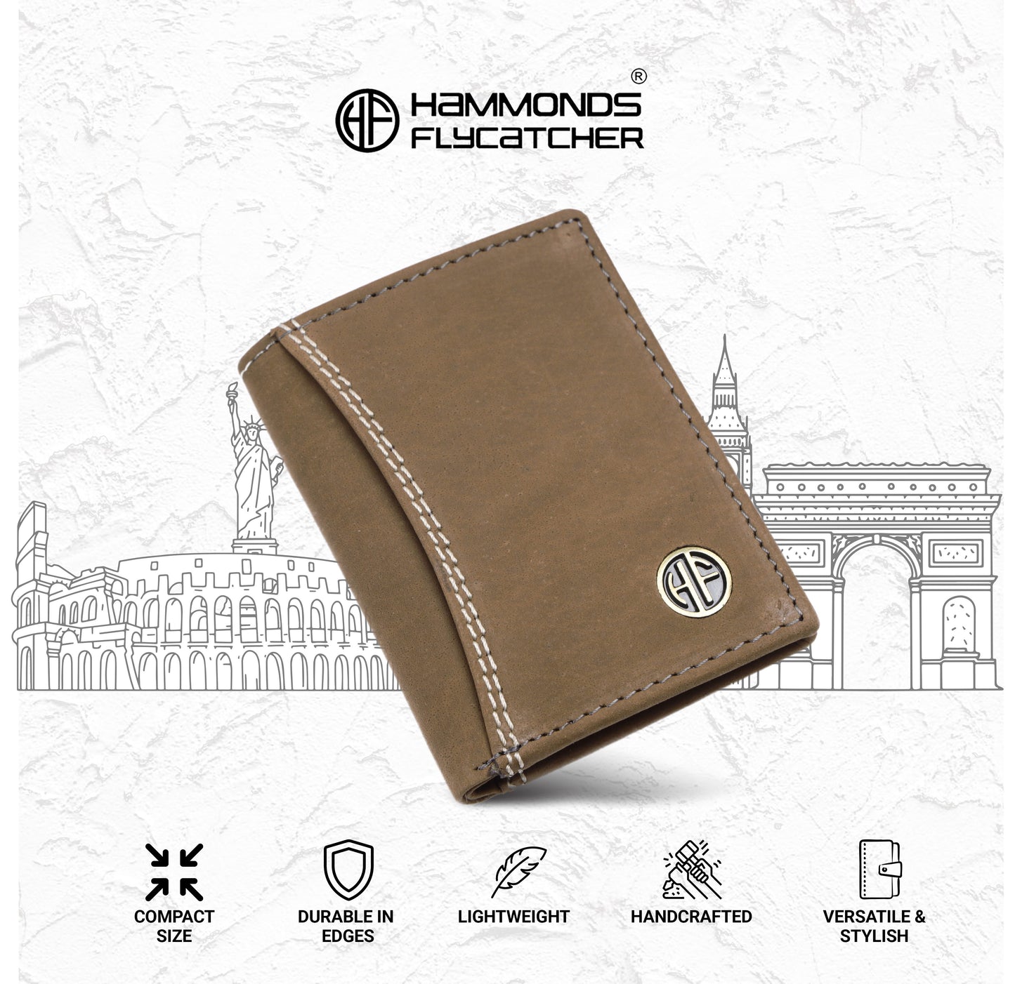 HAMMONDS FLYCATCHER Men's Premium Handcrafted Wallet – 100% Pure Cow Leather Bi-Fold Wallet with Signature Gift Box - PuriLite