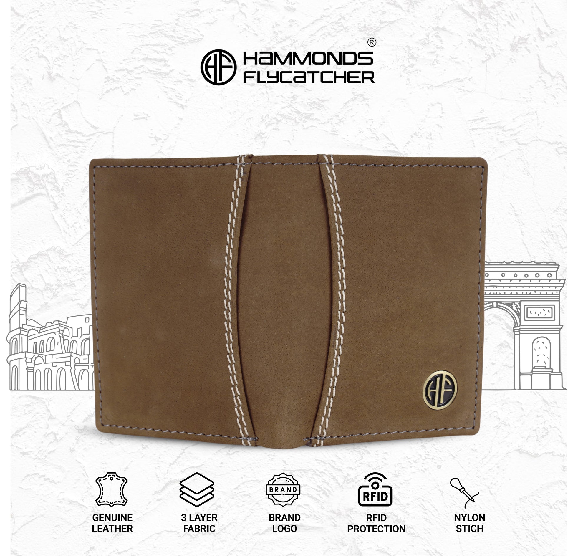 HAMMONDS FLYCATCHER Men's Premium Handcrafted Wallet – 100% Pure Cow Leather Bi-Fold Wallet with Signature Gift Box - PuriLite