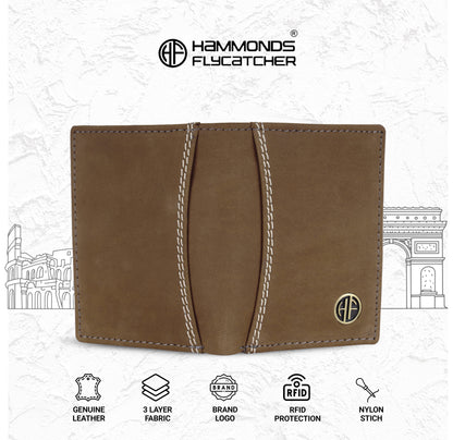 HAMMONDS FLYCATCHER Men's Premium Handcrafted Wallet – 100% Pure Cow Leather Bi-Fold Wallet with Signature Gift Box - PuriLite
