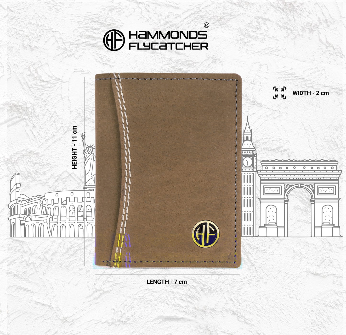 HAMMONDS FLYCATCHER Men's Premium Handcrafted Wallet – 100% Pure Cow Leather Bi-Fold Wallet with Signature Gift Box - PuriLite