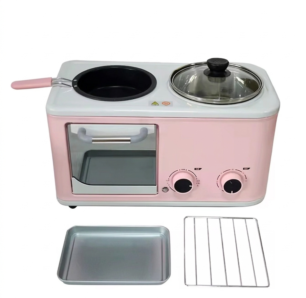 Purilite Select 3-in-1 Breakfast Maker Oven with Toaster, Frying Pan, and Egg Cooker, Multifunction Electric Breakfast Machine for Quick Meals - PuriLite