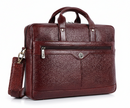 HAMMONDS FLYCATCHER Brown Laptop Bag – Pure Cow Leather Business & Travel Bag for Office Use - PuriLite