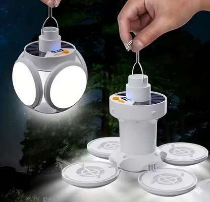 Purilite Select Solar Rechargeable Camping Lantern – Foldable LED Portable Light with USB Charging, Emergency Torch, Waterproof Outdoor Lamp - PuriLite
