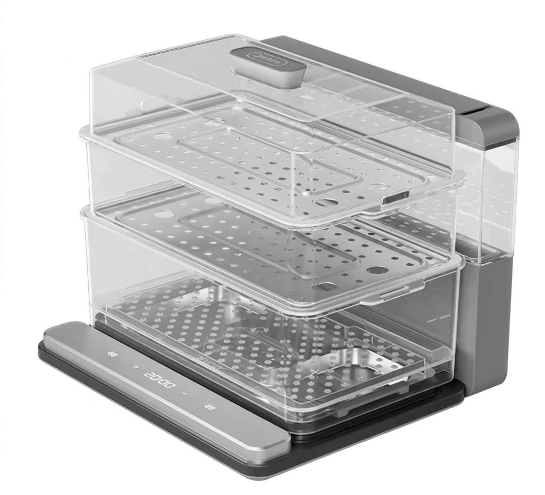 Purilite Select Foldable Electric Steam Cooking Pot Z6, Multi-Layer Food Steamer with Transparent Design, Large Capacity Household Steamer - PuriLite