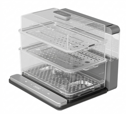 Purilite Select Foldable Electric Steam Cooking Pot Z6, Multi-Layer Food Steamer with Transparent Design, Large Capacity Household Steamer - PuriLite