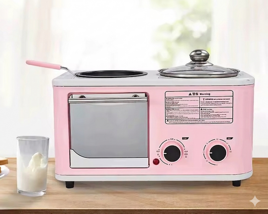 Purilite Select 3-in-1 Breakfast Maker Oven with Toaster, Frying Pan, and Egg Cooker, Multifunction Electric Breakfast Machine for Quick Meals