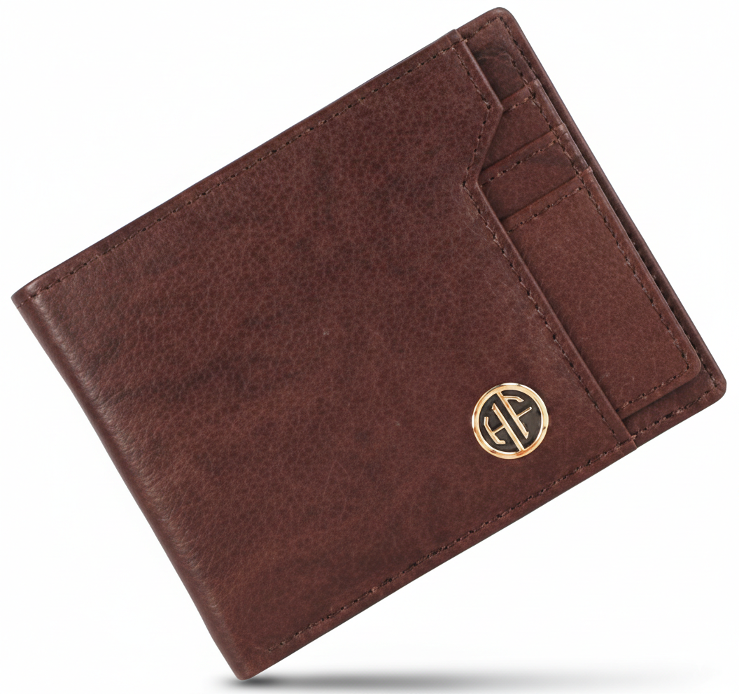 Hammonds Fly Catcher Men’s Bi-Fold Wallet | Pure cow Leather | RFID Protected | Brown Leather Wallet for Men - PuriLite