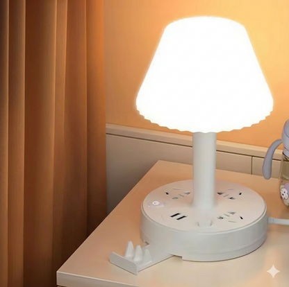 Purilite Select Desk Lamp with USB Socket Hub – Multi-Port Power Extension with LED Night Light for Home Office, Study Desk and Bedside Lighting - PuriLite