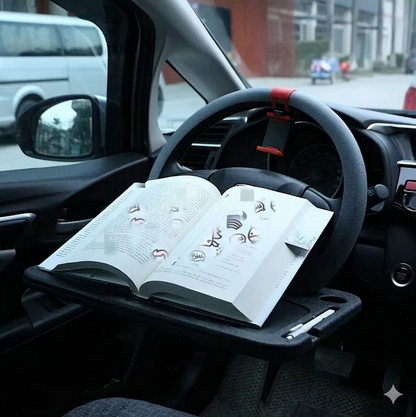 Purilite Select Universal Car Steering Wheel Tray Table for Eating, Laptop Work, Coffee Holder and Portable Car Desk - PuriLite