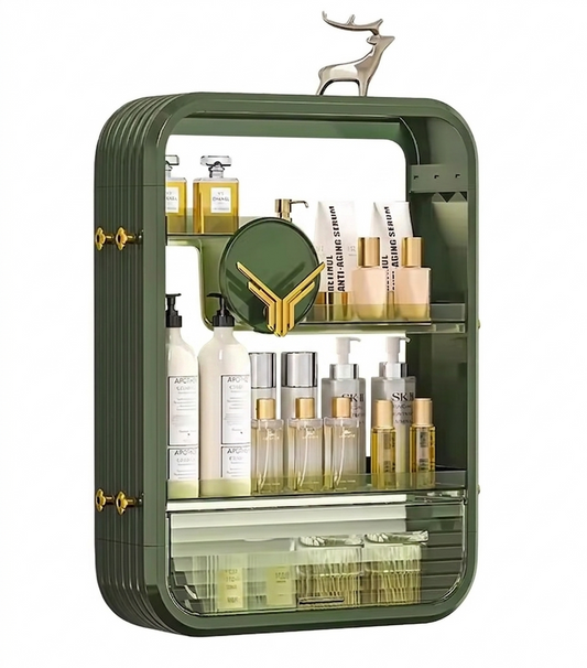 Purilite Select Wall-Mounted Makeup Organizer Shelf – 4-Tier Floating Cosmetic & Skincare Storage Rack for Bathroom, Vanity & Space Saving Display - PuriLite