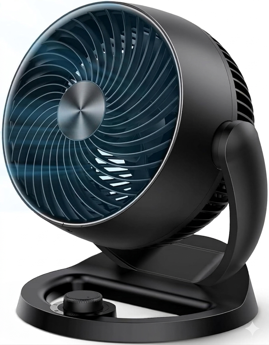 12-Inch High-Power Air Circulator Desk Fan with 70ft Long-Distance Airflow, Ultra Quiet 25dB Operation, Adjustable Tilt, 3-Speed Control – Portable Table Fan for Bedroom, Office, Kitchen, and Home Use