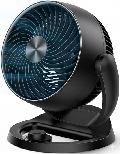 12-Inch High-Power Air Circulator Desk Fan with 70ft Long-Distance Airflow, Ultra Quiet 25dB Operation, Adjustable Tilt, 3-Speed Control – Portable Table Fan for Bedroom, Office, Kitchen, and Home Use