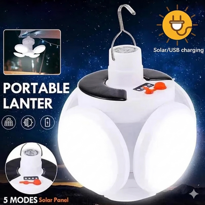 Purilite Select Solar Rechargeable Camping Lantern – Foldable LED Portable Light with USB Charging, Emergency Torch, Waterproof Outdoor Lamp - PuriLite
