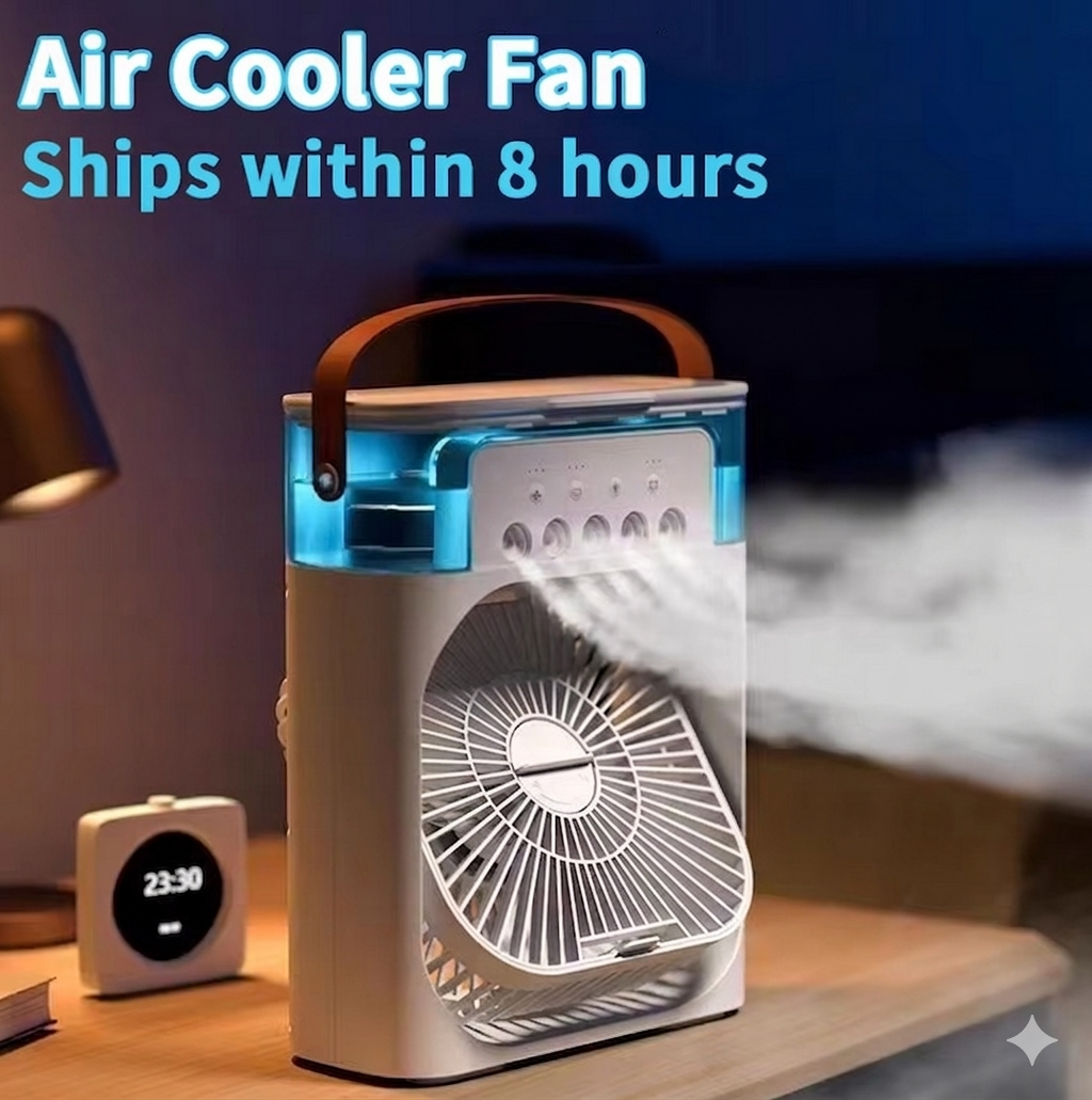 Purilite Select 3-in-1 Portable Mini Air Cooler Fan with Humidifier, LED Night Light, USB Powered Personal Cooling Unit - PuriLite
