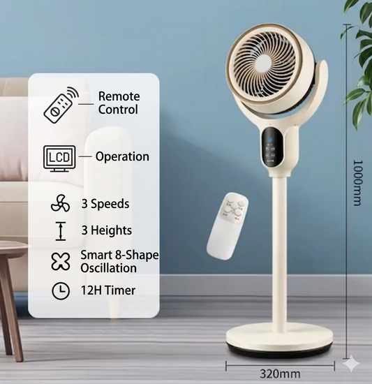 Purilite Select 360° Air Circulator Fan – Quiet 3-Speed Desk & Floor Fan with 12H Timer, Vertical & Horizontal Airflow for Home and Office - PuriLite