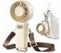 Portable Handheld Mini Fan with Turbo Airflow, USB Rechargeable, Adjustable Speed Control, Foldable Desk Fan with Long Battery Life for Travel, Office, and Bedroom (Beige) - PuriLite