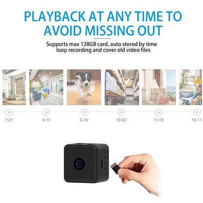 Mini Wireless WiFi HD Security Camera 1080P with Long Battery Life, Remote Monitoring, Night Vision and Motion Detection - PuriLite