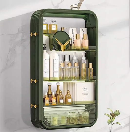 Purilite Select Wall-Mounted Makeup Organizer Shelf – 4-Tier Floating Cosmetic & Skincare Storage Rack for Bathroom, Vanity & Space Saving Display - PuriLite