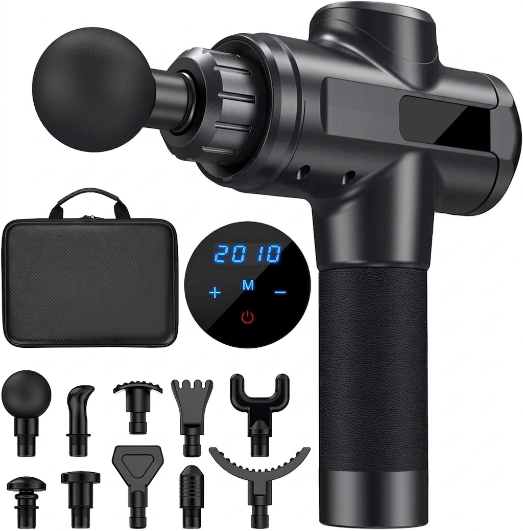Deep Tissue Massage Gun with 20 Speed Levels – Portable Cordless Percussion Massager for Muscle Recovery, Pain Relief and Full Body Relaxation - PuriLite