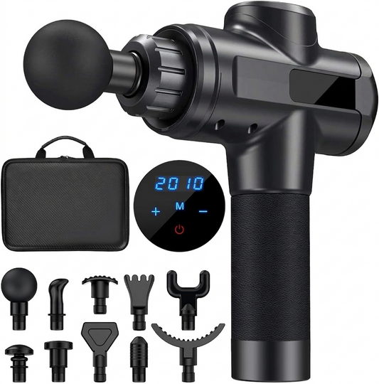 Deep Tissue Massage Gun with 20 Speed Levels – Portable Cordless Percussion Massager for Muscle Recovery, Pain Relief and Full Body Relaxation - PuriLite