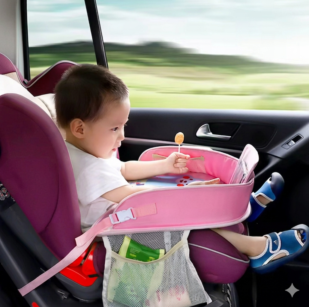 Purilite Select Kids Car Seat Tray Table – Portable Child Dining and Activity Travel Tray with Storage for Car Seats and Strollers - PuriLite