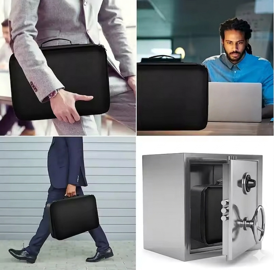 Purilite Select Fireproof Document Bag with Zipper – Water Resistant Portable File Organizer for Certificates, Laptop and Important Documents - PuriLite