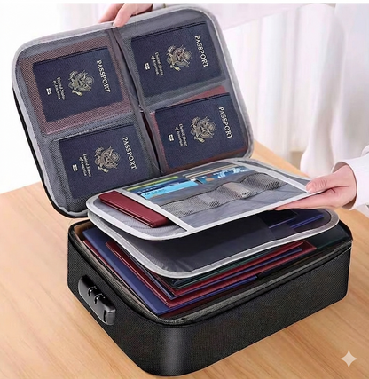 Purilite Select Fireproof Document Bag with Zipper – Water Resistant Portable File Organizer for Certificates, Laptop and Important Documents - PuriLite