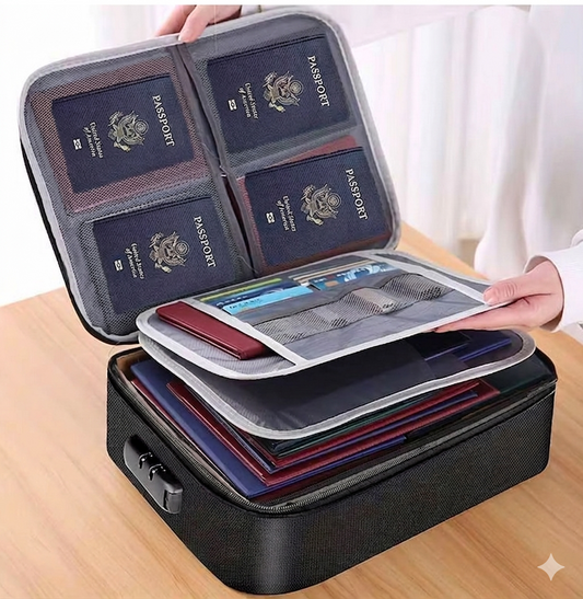 Purilite Select Fireproof Document Bag with Zipper – Water Resistant Portable File Organizer for Certificates, Laptop and Important Documents - PuriLite