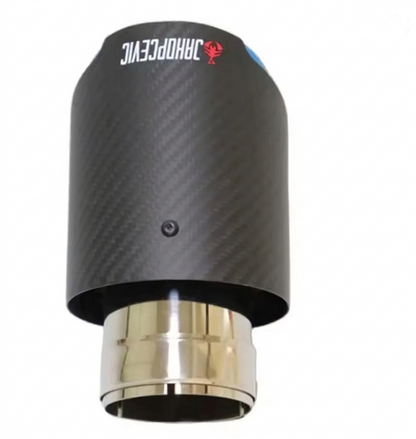 Purilite Select Universal Stainless Steel Carbon Fiber Exhaust Muffler Tip – Blue Burnt Finish Performance Car Exhaust Pipe Upgrade - PuriLite