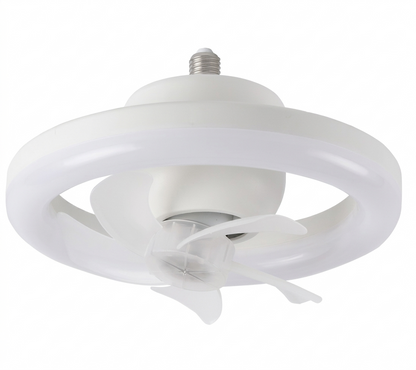 Purilite Select E27 Ceiling Fan Light with Remote Control – 360° Rotating LED Fan Lamp, Dimmable Lighting and Adjustable Wind Speed for Home - PuriLite