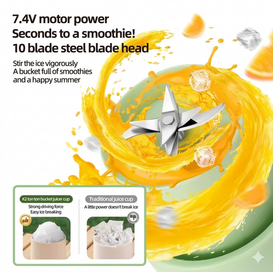 Purilite Select Portable Wireless Blender Juicer 800ml – Rechargeable Electric Fruit Mixer Cup with 10 Stainless Steel Blades - PuriLite