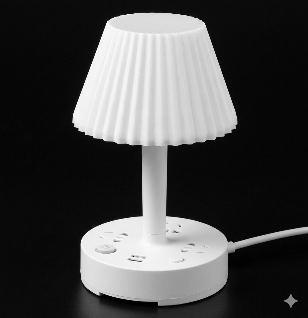 Purilite Select Desk Lamp with USB Socket Hub – Multi-Port Power Extension with LED Night Light for Home Office, Study Desk and Bedside Lighting - PuriLite