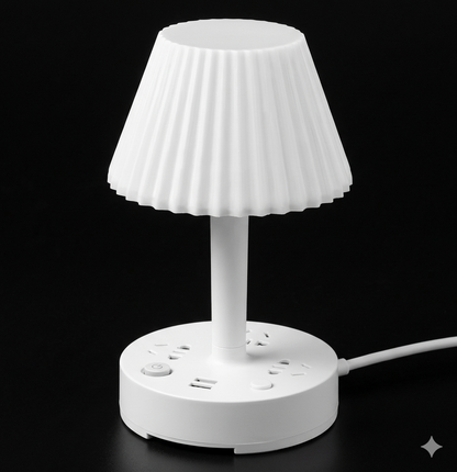 Purilite Select Desk Lamp with USB Socket Hub – Multi-Port Power Extension with LED Night Light for Home Office, Study Desk and Bedside Lighting - PuriLite