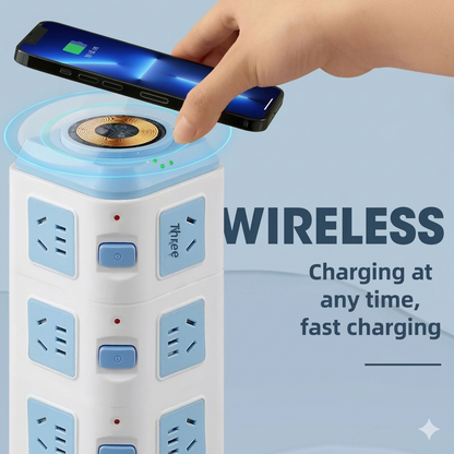 Purilite Select Multi-Functional USB Charging Wall Mount Socket with Wireless Charging Stand and Fast Charging Ports - PuriLite