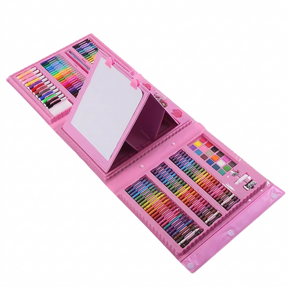 Purilite Select 208-Piece Kids Art Supplies Set – Complete Drawing Kit with Watercolor Pens, Crayons, Mini Drawing Board, and Portable Storage Case - PuriLite