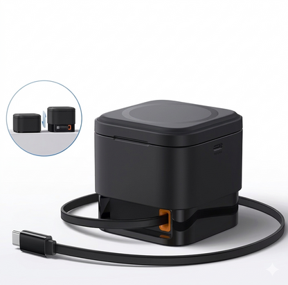 Purilite Select MagPro 2-in-1 Magnetic Wireless Charger 25W Fast Charging Dock for Smartphone and Smartwatch – Cosmic Black - PuriLite