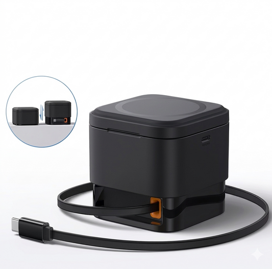 Purilite Select MagPro 2-in-1 Magnetic Wireless Charger 25W Fast Charging Dock for Smartphone and Smartwatch – Cosmic Black - PuriLite