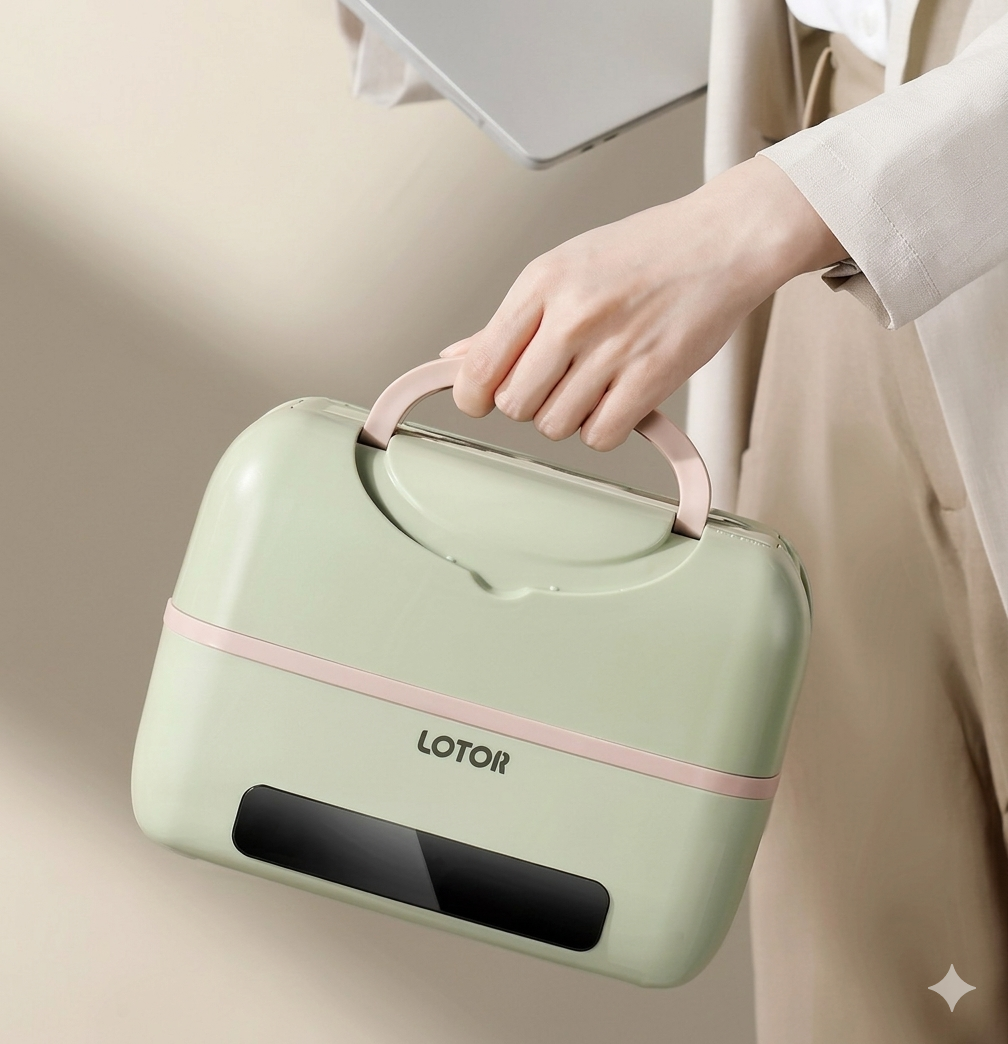 Purilite Select Portable Electric Lunch Box 1.2L – Double Layer Food Warmer with Handle for Office, Travel, and Home Use - PuriLite