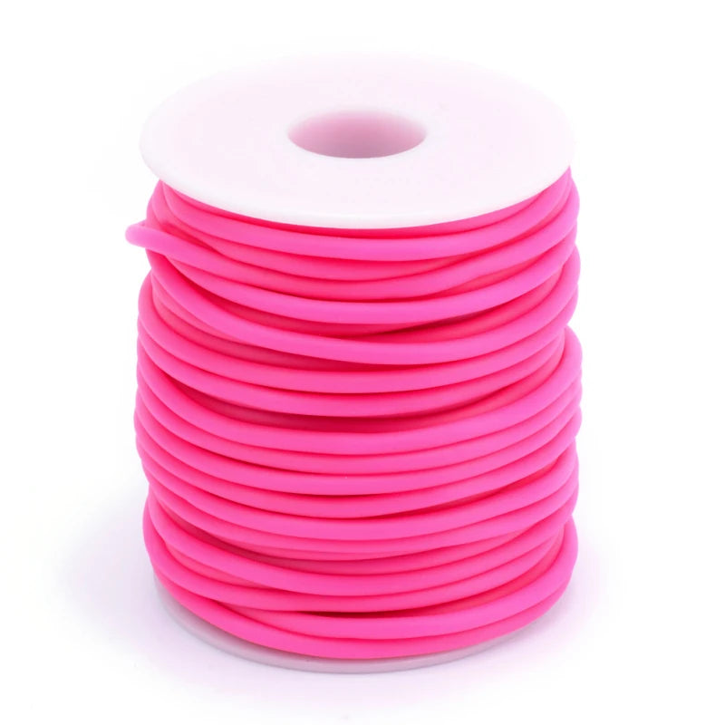 Purilite Select Hollow Rubber Cord Roll for Jewelry Making, Flexible PVC Tubular Craft Cord, DIY Bracelet and Necklace Thread, 2mm 3mm 4mm