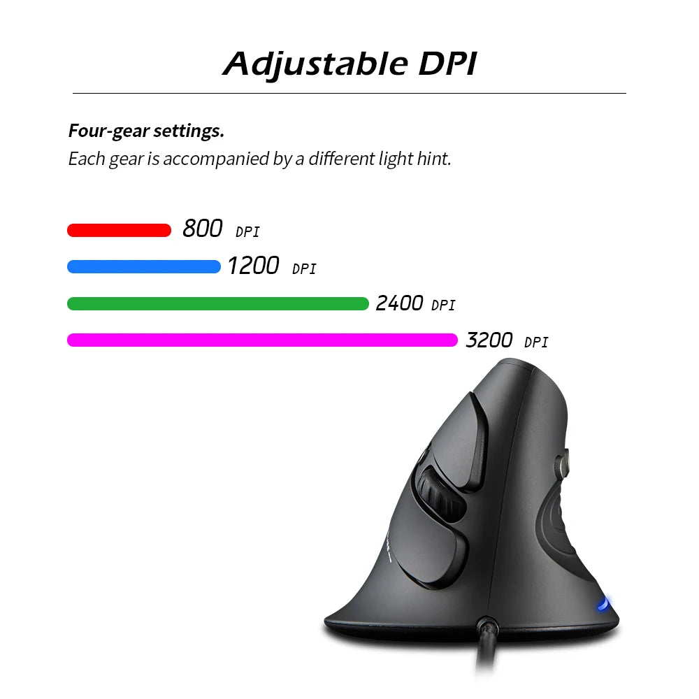 Purilite Select T-30 Vertical Ergonomic Wired Mouse