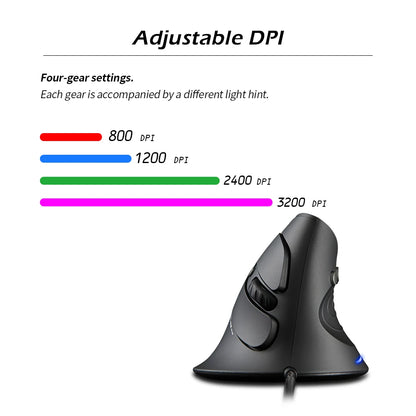 Purilite Select T-30 Vertical Ergonomic Wired Mouse